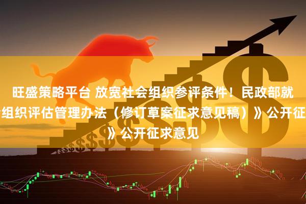 旺盛策略平台 放宽社会组织参评条件！民政部就《社会组织评估管理办法（修订草案征求意见稿）》公开征求意见