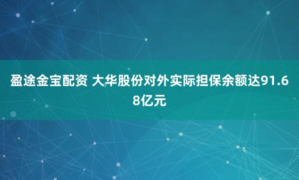 盈途金宝配资 大华股份对外实际担保余额达91.68亿元